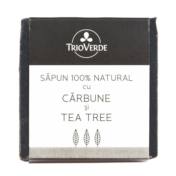 Săpun natural cu cărbune şi tea tree