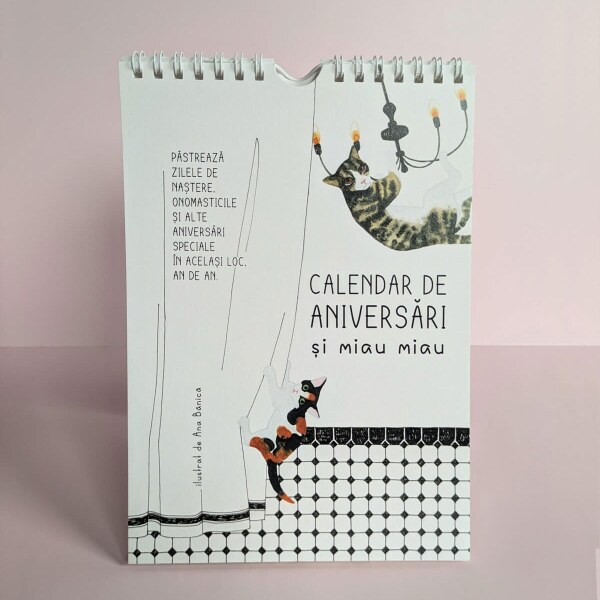 Calendar de aniversări și MIAU MIAU | ilustrații Ana Bănică